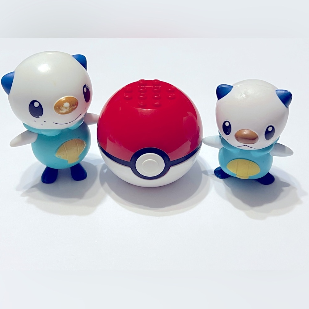 Pokemon Lot of 3 Oshawott and Mega Bloks Construx